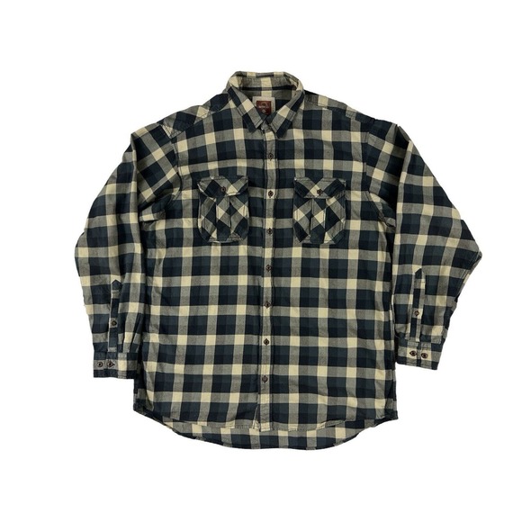Red Head Men‎ Blue Plaid Button Up Long Sleeve Shirt Sz XLT - Picture 1 of 7